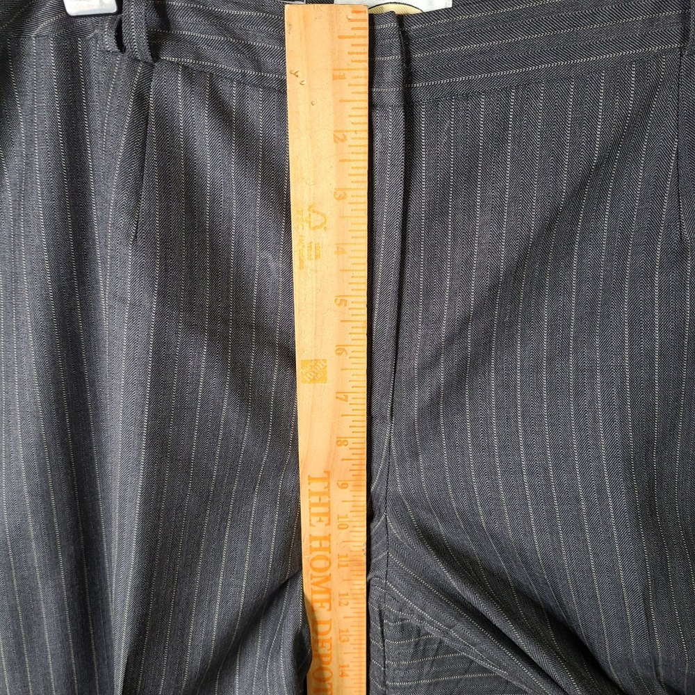 Vintage Talbots Pants Womens‎ 14W Gray Striped Classic Fit Wool Blend Stretch - Picture 7 of 13